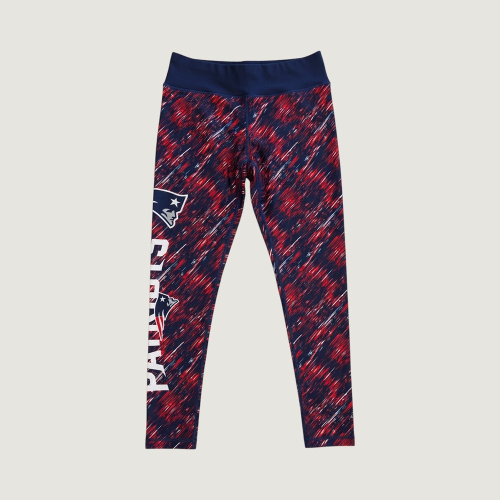 NFL Team Apparel New England Patriots Leggings Women's Medium Red Blue Streak